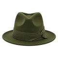 SIRAK Olive Green Felt Fedora Hat
