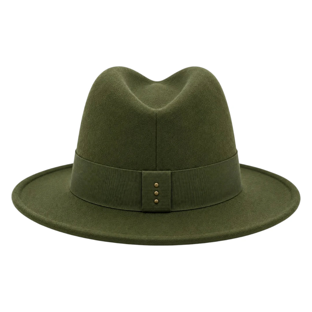 SIRAK Olive Green Felt Fedora Hat