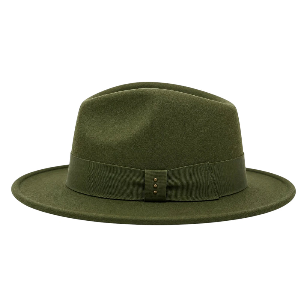 SIRAK Olive Green Felt Fedora Hat