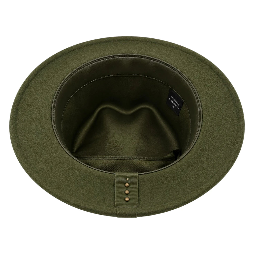 SIRAK Olive Green Felt Fedora Hat
