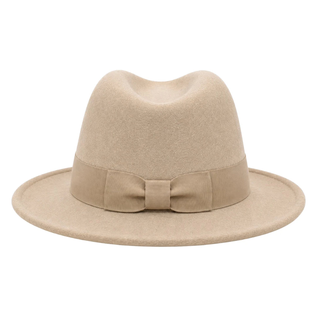 SIRAK Classic Beige Felt Fedora Hat