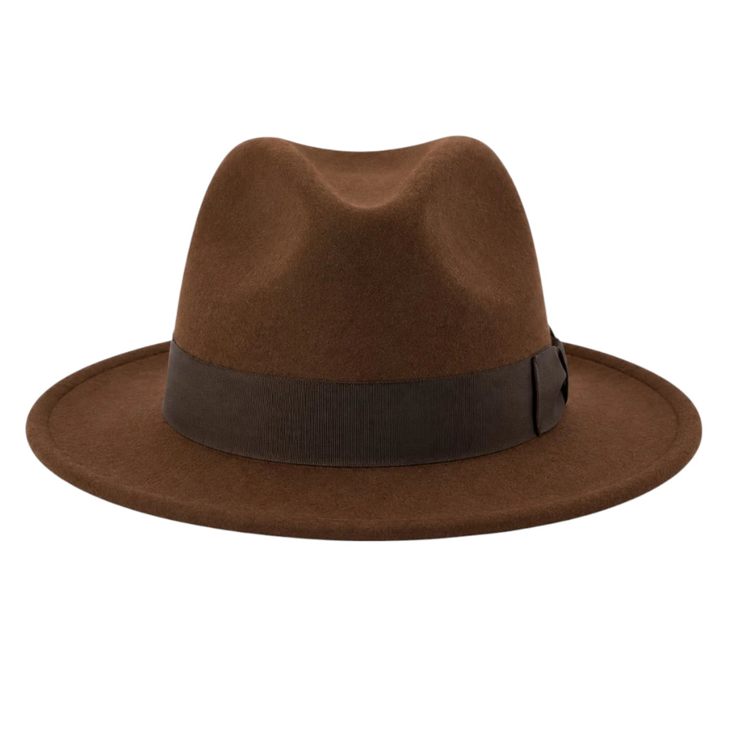 SIRAK Classic Brown Felt Fedora Hat