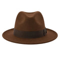 SIRAK Classic Brown Felt Fedora Hat