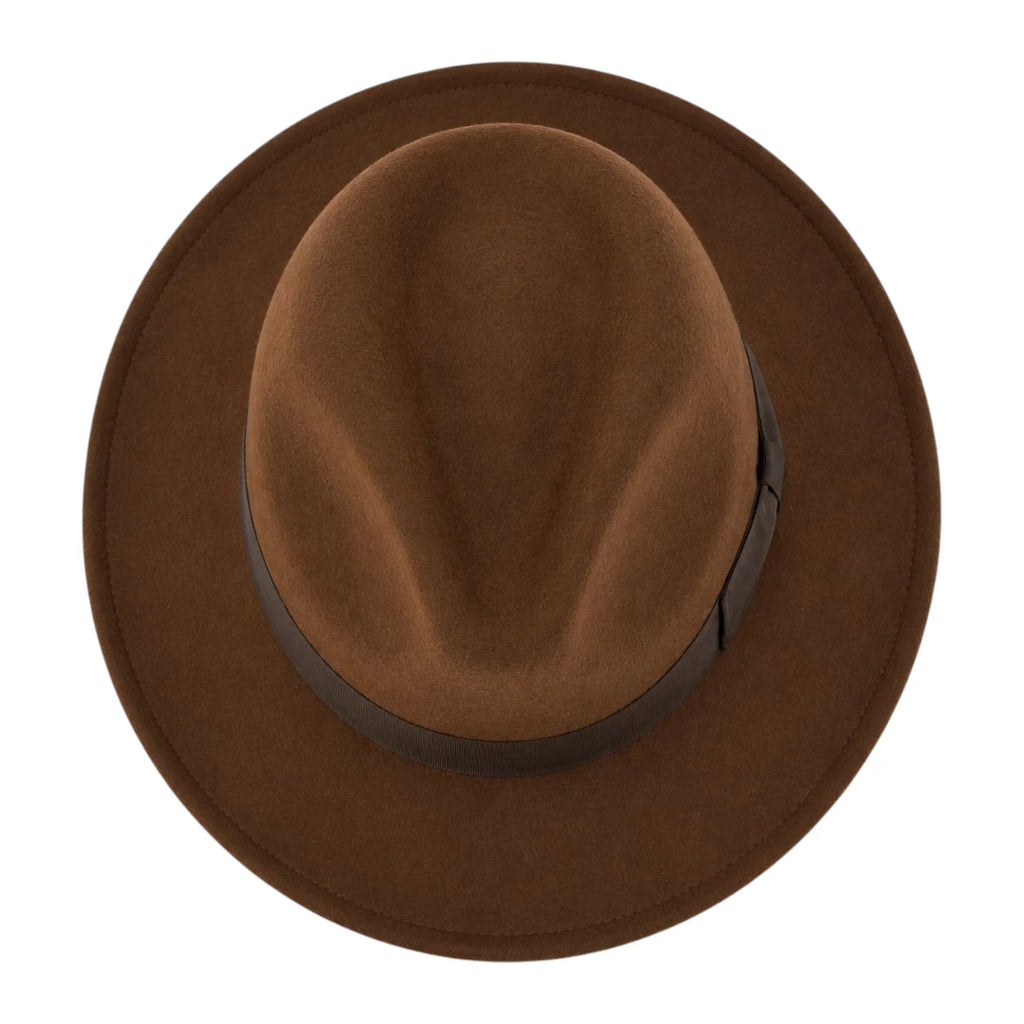 SIRAK Classic Brown Felt Fedora Hat