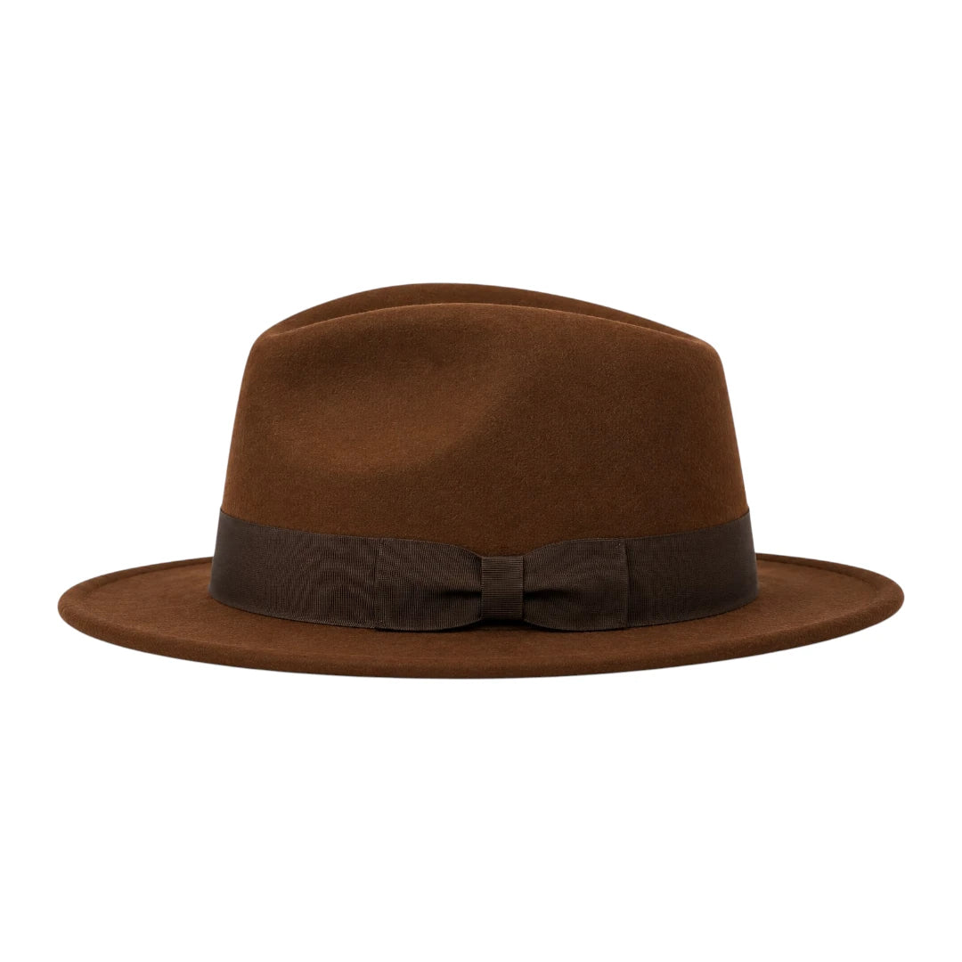SIRAK Classic Brown Felt Fedora Hat
