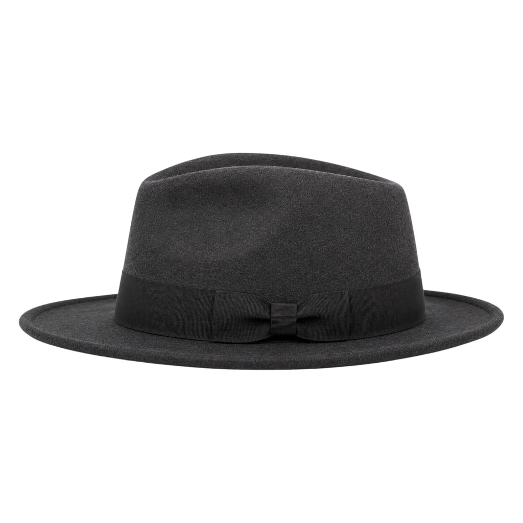 SIRAK Classic Dark Gray Felt Fedora Hat