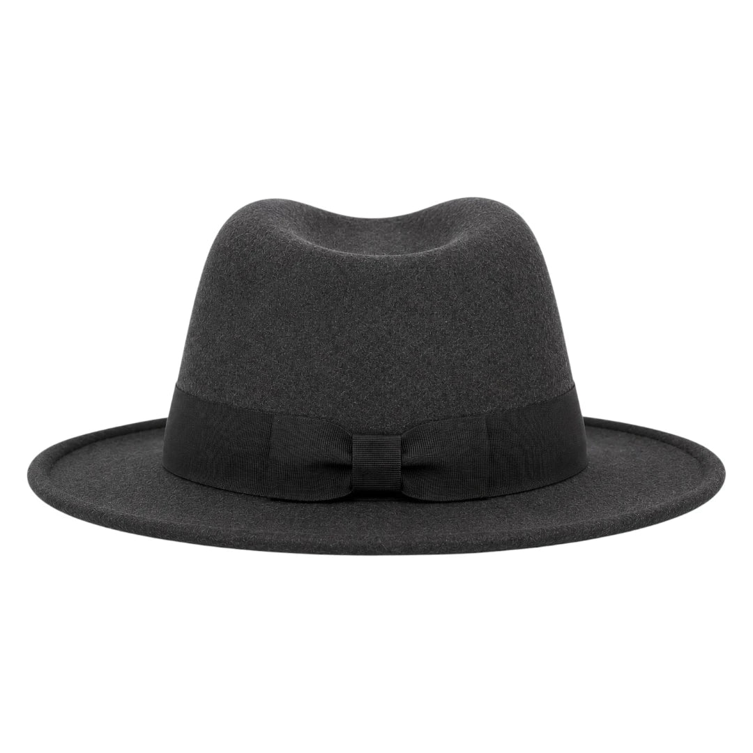 SIRAK Classic Dark Gray Felt Fedora Hat